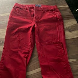 Chaps denim. Red. Size 4